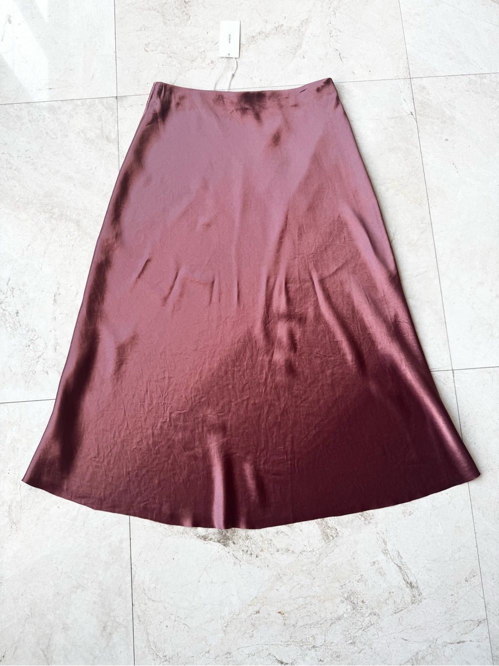 Vince Satin Midi Slip Skirt in Dusty Rose size S - Picture 5 of 14